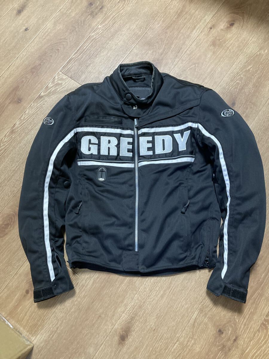 ★美品　GREEDY ライダースジャケット　冬用　winter Lサイズ　肘パッドあり　 美品 GREEDY ライダースジャケット 冬用 winter Lサイズ 肘パッドあり