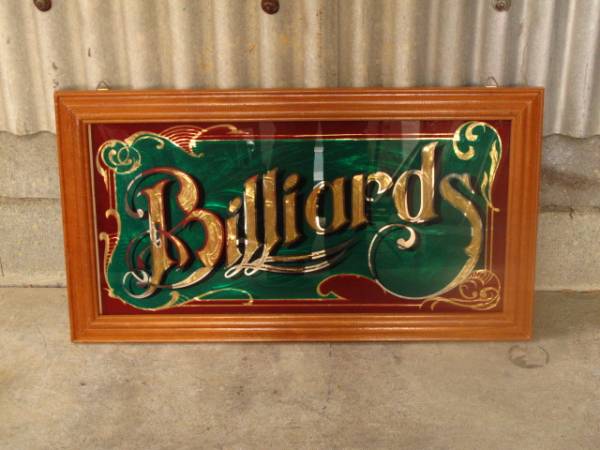 vintage プールバーサイン 看板 ビリヤード 壁掛け パブミラー