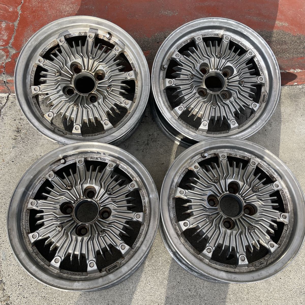 無限（MUGEN）CF-4814インチ アルミホイールセット 当時物 旧車 6J