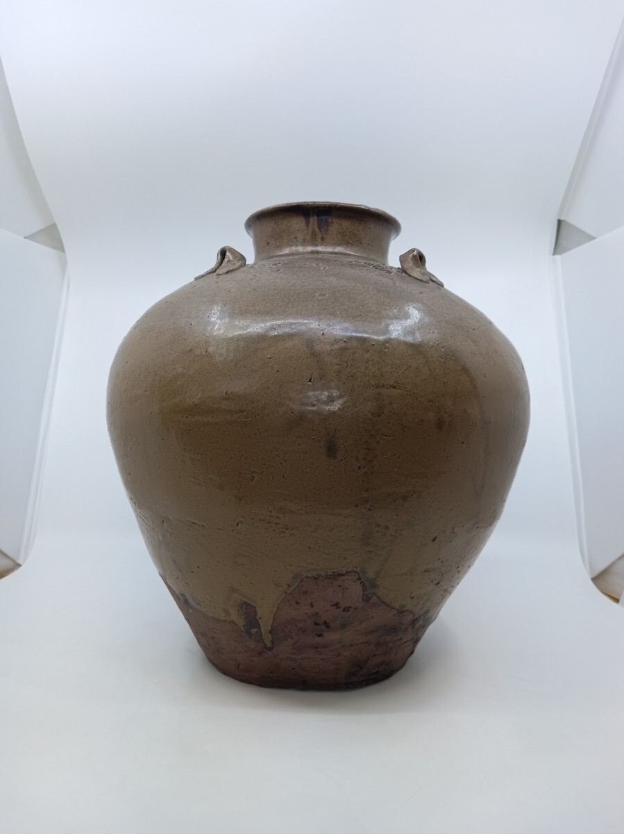 時代物 大壺 伊賀焼 四耳壺 自然釉 アンティーク(伊賀)｜売買された