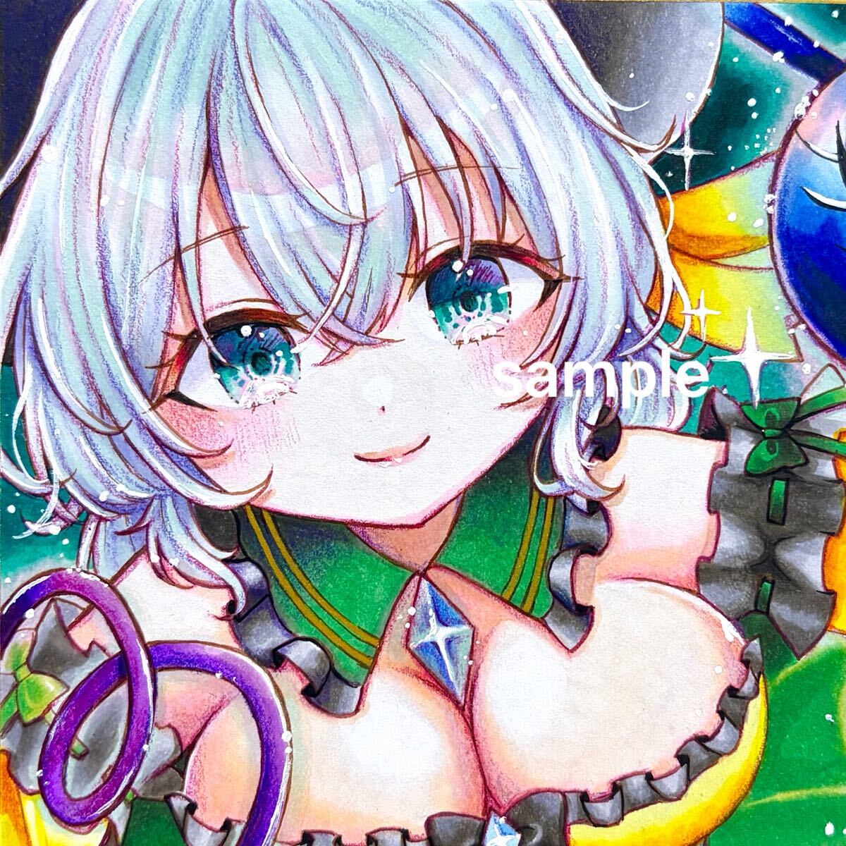 【特典 B5イラスト付き】 【原画一点物】手描きイラスト 東方Project 原画 直筆 一点物 同人手描きイラスト アナログ ファンアート 手描き