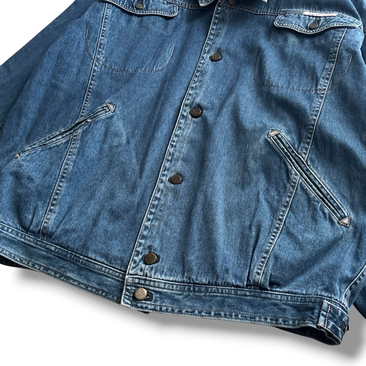 極美品□Papas パパス【L】デニムジャケット ジージャン 総裏 チェック