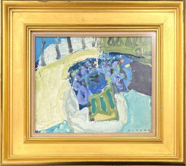 FCP】 真作保証 木村忠太 肉筆油彩画3号 「花」 1967年作 日動画廊
