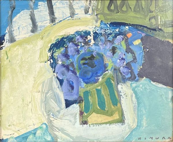 FCP】 真作保証 木村忠太 肉筆油彩画3号 「花」 1967年作 日動画廊
