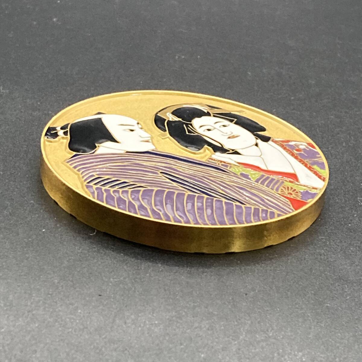 純銀 人形浄瑠璃文楽 七宝章碑 メダル 造幣局 記念メダル 重量約164.2g