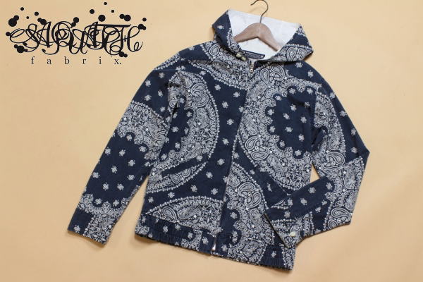 サスクワァッチファブリックス ペイズリー柄 ジャケット◆紺Ｍ