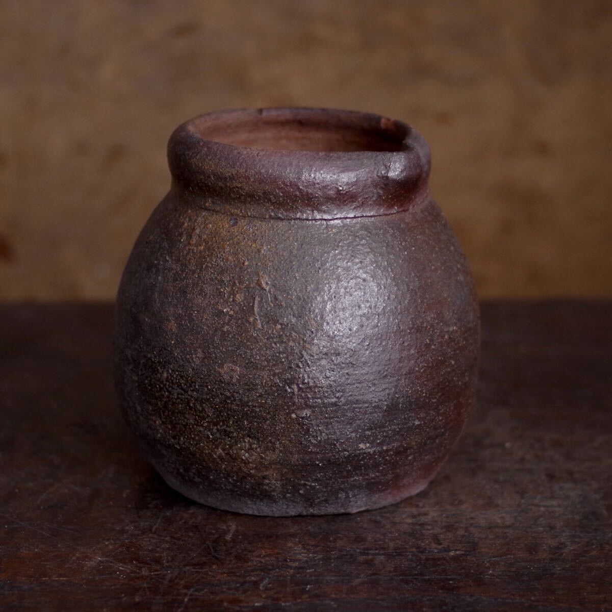 希少】手頃なサイズの備前片口小壺 江戸期 壷 花器 花瓶 茶道具 古民藝