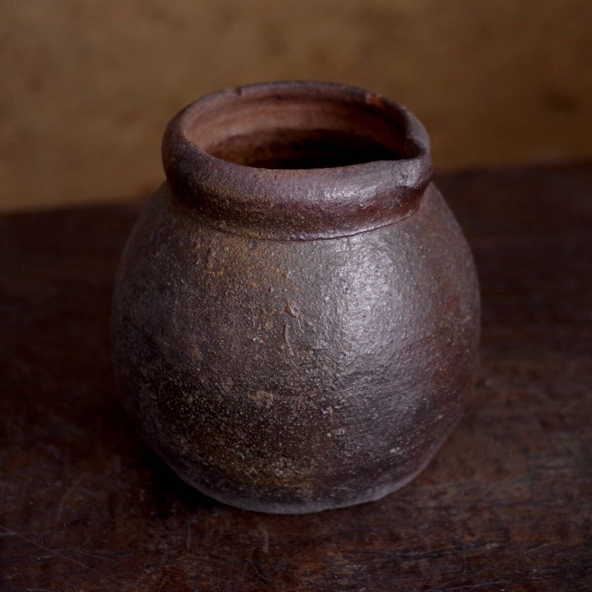 希少】手頃なサイズの備前片口小壺 江戸期 壷 花器 花瓶 茶道具 古民藝