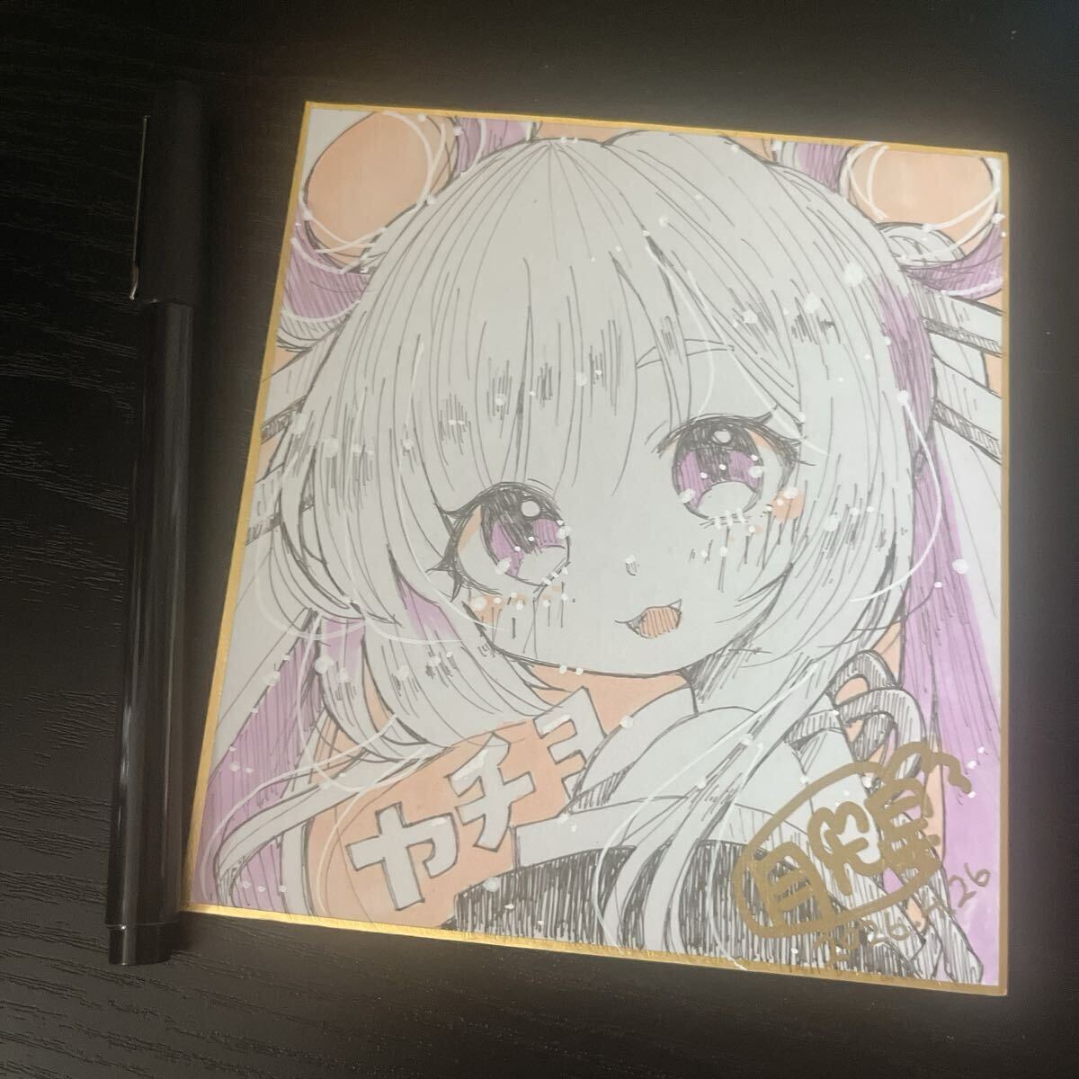 手描き イラスト 同人 色紙 超かぐや姫！ ヤチヨ 原画 直筆 (手描き
