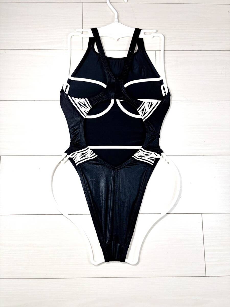 SPEEDO ハイレグ　マーキュライン　競泳水着　Sサイズ 13スピード女子競泳水着S☆マーキュライン☆薄地☆超光沢黒ブラック白