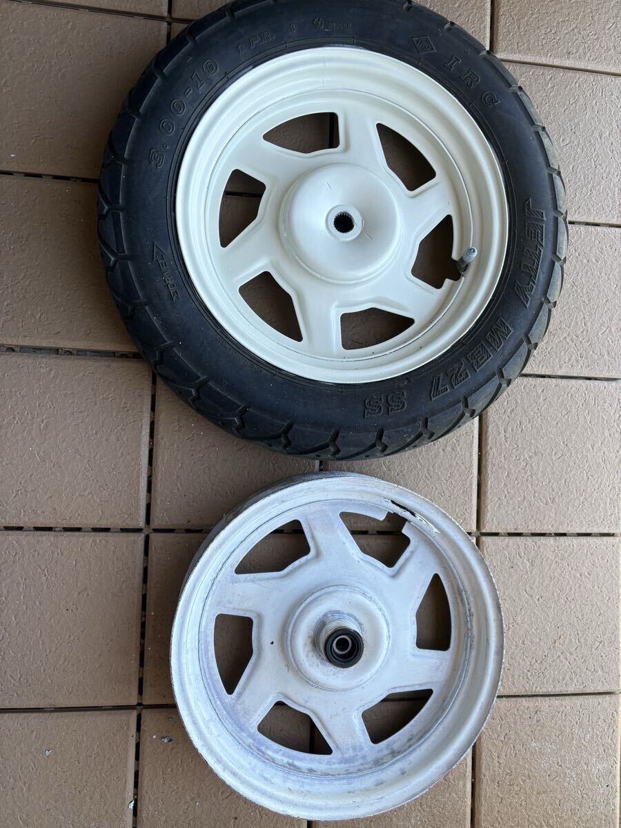 【スマイリー】AF09タクト ポン付けハブ　ホイール ホンダ タクト AF09 純正 手裏剣ホイール 前後セット 不動車取り外し