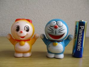 希少☆当時物 珍品 パトラ ドラえもん・ドラミちゃん ソフビ 指人形 2