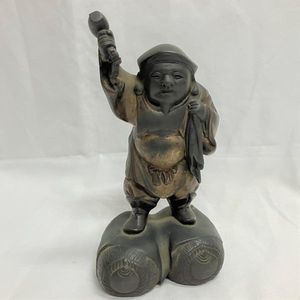 最終出品価格◇大黒様木彫大黒天像◇製作者在銘刻印◇高さ約41cm重量約