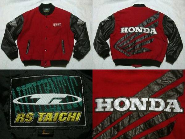 ★RS TAICHI ホンダウイングマーク 袖革スタジャン L 検 REPSOL