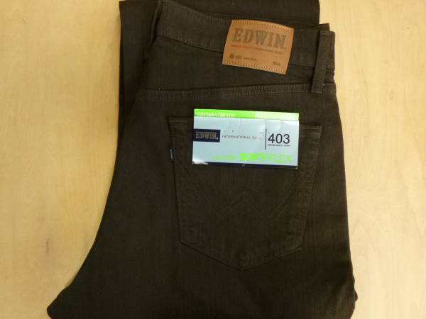 未使用品エドウィン EDWIN　S403ストレッチパンツ　ブラウン/w34