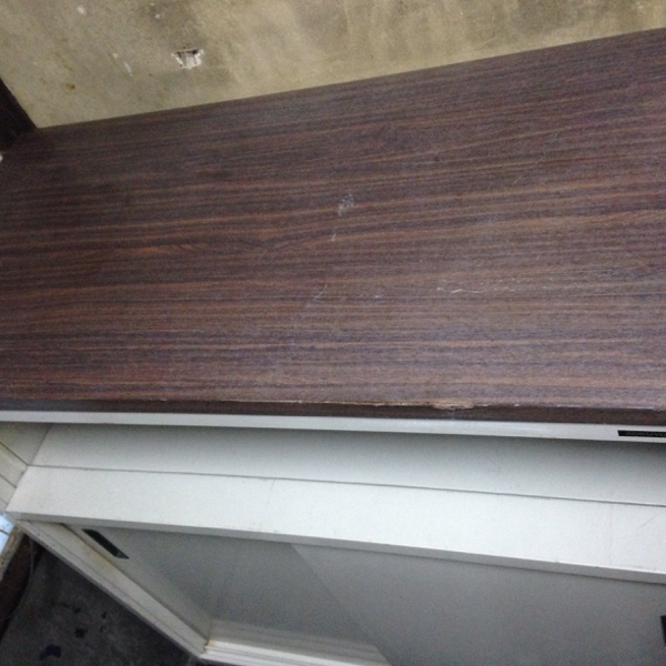 木目調天板付カウンターキャビネット 中古 大阪府下1000円配送ok