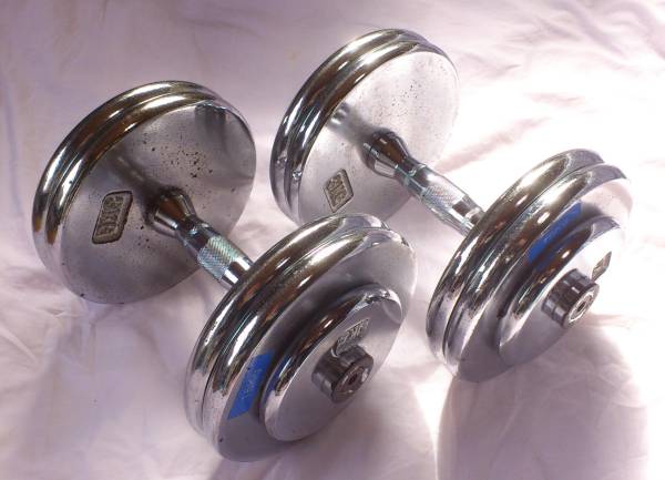 ダンベル クロームメッキ 固定式 業務用 15kg x 2個 即決 送料安