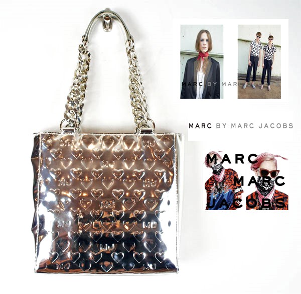 MARCJACOBSマークジェイコブスシルバーパテントショルダー/12