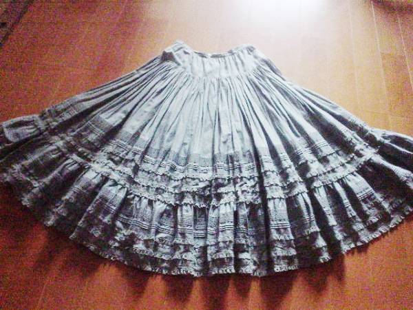 インゲボルグ★薄荷★豪華レースピンタック★ふわり2段スカート