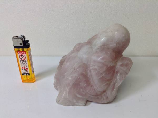 最終・大処分SALE・紅水晶 彫刻 『布袋様』縁起物 オブジェ インテリア