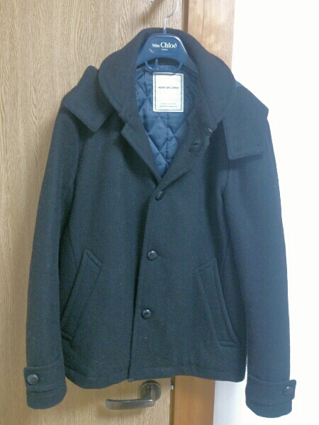 美品 ナノユニバース メルトン チェスターコート ブラック M 