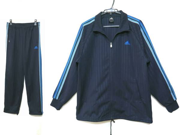 美品/ゆったり！◆アディダス シャドーストライプ ジャージ◆XO