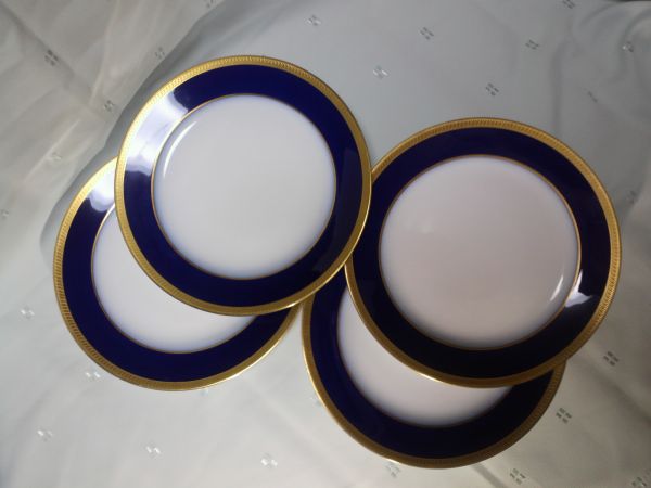 大倉陶園☆瑠璃片葉金蝕☆23㎝皿☆4枚組☆中古