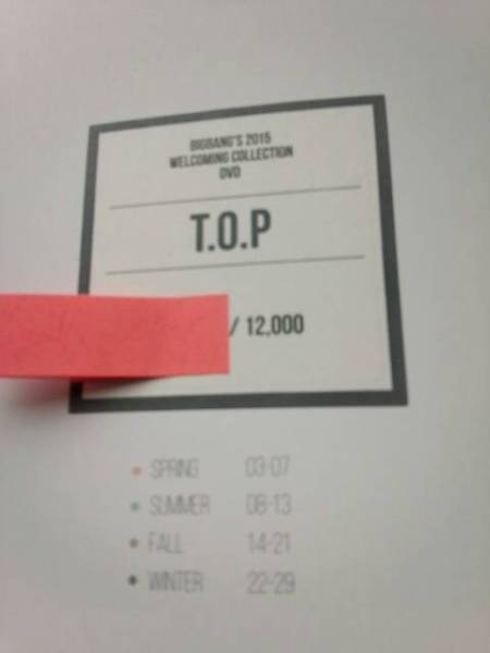 TOP直筆ナンバリングBIGBANG'S 2015 WELCOMING COLLECTION DVD YESASIA