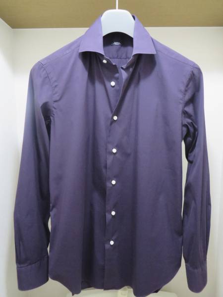 高級★バルバ ＢＡＲＢＡ ドレスシャツ　パープル 39 　　 　 　