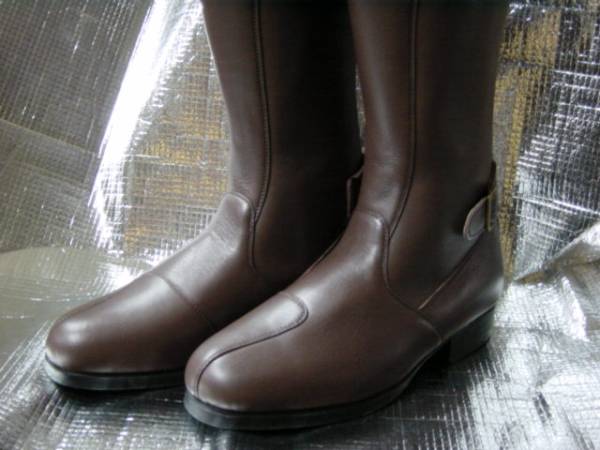 送料無料　旧車會　国産高級牛皮　特攻ブーツ　茶　28.0　新品
