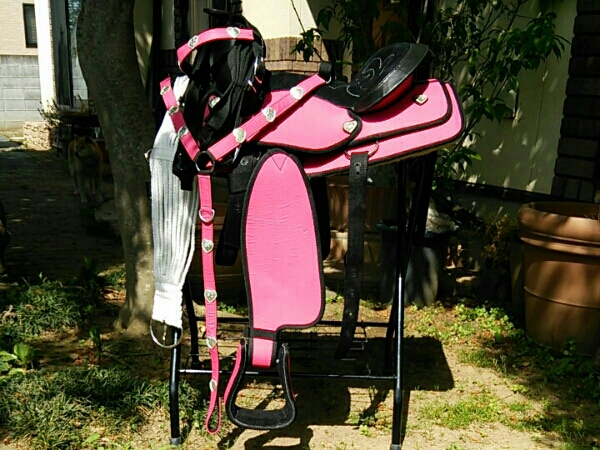 乗馬 鞍 ウエスタン サドル 合成皮革 14インチ セット 新品(乗馬、馬術 