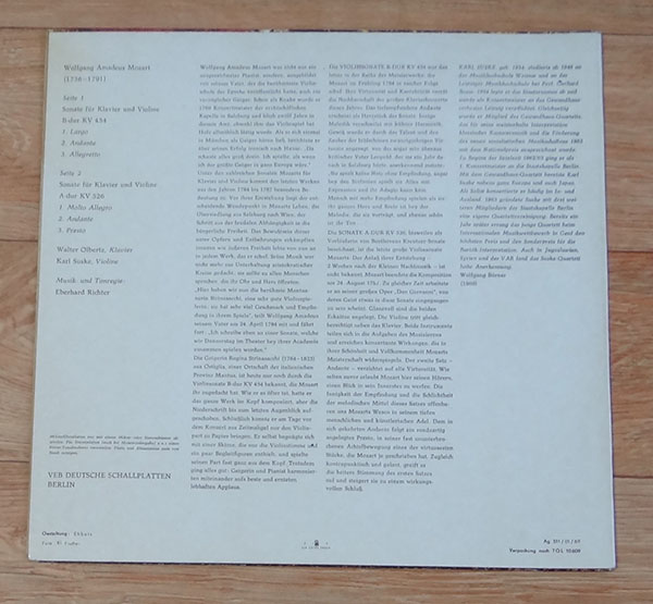 独ETERNA ST モーツァルトVnソナタ カール・ズスケ