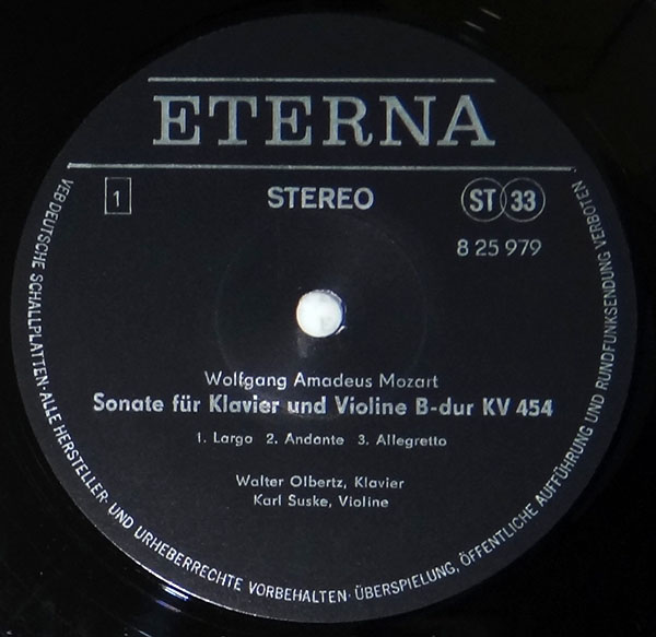 独ETERNA ST モーツァルトVnソナタ カール・ズスケ