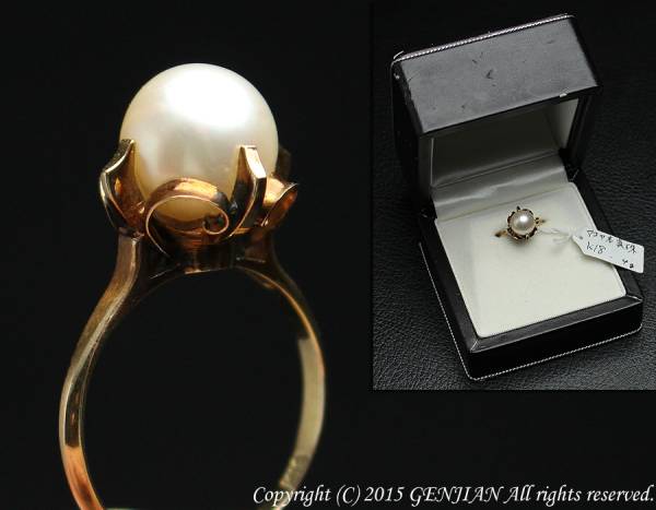 本真珠　K18　リング　指輪　9.5ｍｍ　143