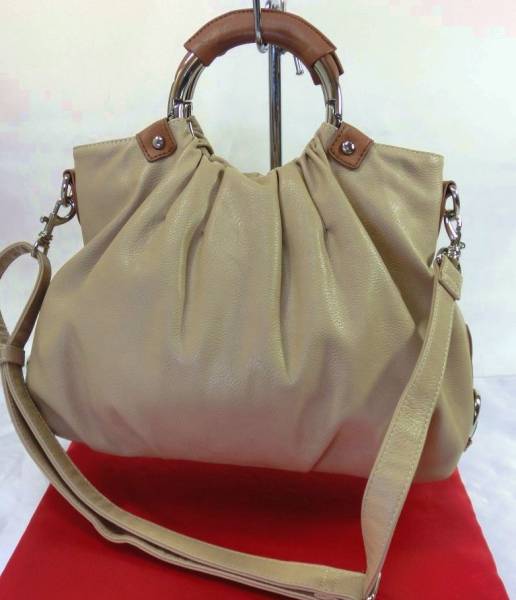 DIANA ダイアナ レザー 2WAY ショルダー バッグ ベージュ □□ ☆ dga6