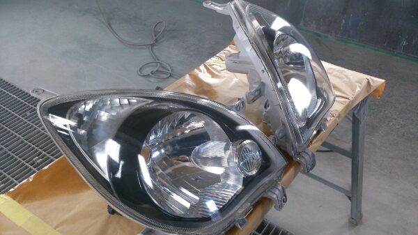 L275ミラ ヘッドライト左右セット ブラックアウト加工(ヘッドライト