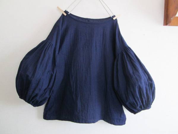 新品即決ハンドメイド・Wガーゼのロングブッファン袖チュニック