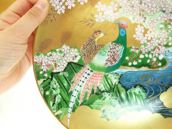 堀川えい子　金襴手 萬葉四季花烏図　美術品 11枚まとめ販売 金襴手 萬葉四季花鳥図 厳密限定版 堀川えい子 美品 絵皿 皿(