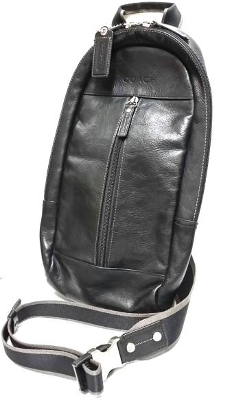 COACH HWL レザー スリングパック70811 SV/BK 送料一律500円