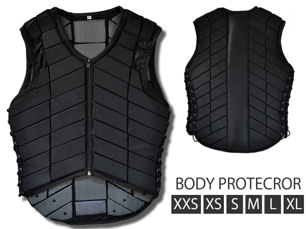 送料無料！◆乗馬用ボディプロテクターベスト黒A◆新品/サイズ多