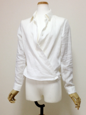 m'sセレクト 未使用タグ付2014SSリネンシャツホワイトMプルミエ