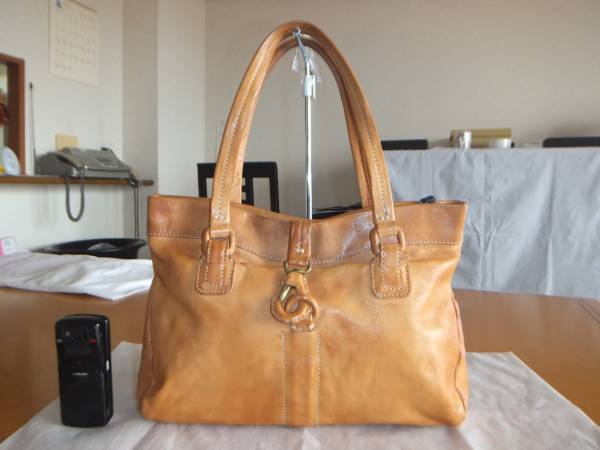 【中古】gentenゴートヌメ/トートバッグ/山羊革/BRW genten ゲンテン ゴートヌメ レザー革 トートバッグ バッグ(ゲンテン
