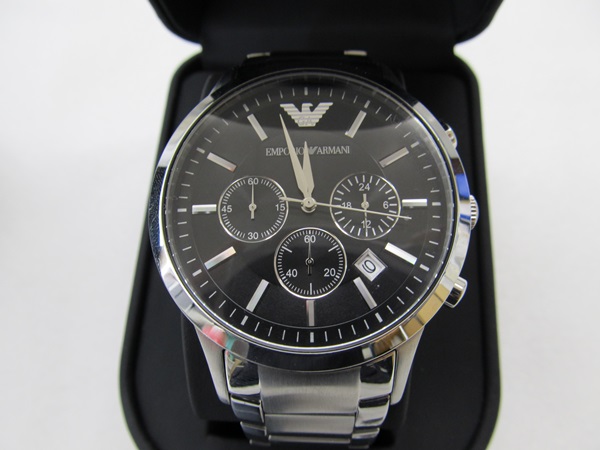 USED品★EMPORIO ARMANI クォーツ腕時計 アナログ AR2434 電池無