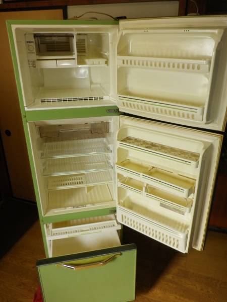 早い者勝ち！1円～】National 冷蔵庫 レトロ アンティーク 緑(冷蔵庫