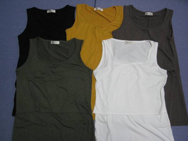 新品含む 授乳服 授乳口付タンクトップ 5点セット milk tea