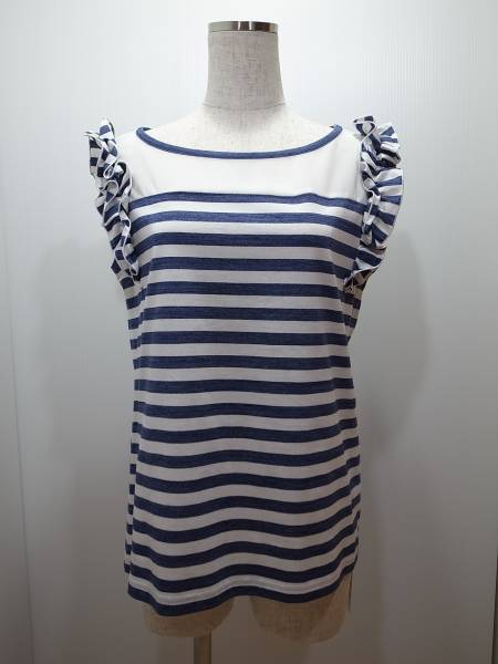 M’s select フリルノースリーブ☆ネイビー38☆☆☆Mプルミエ