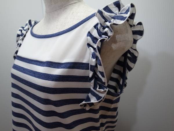 M’s select フリルノースリーブ☆ネイビー38☆☆☆Mプルミエ