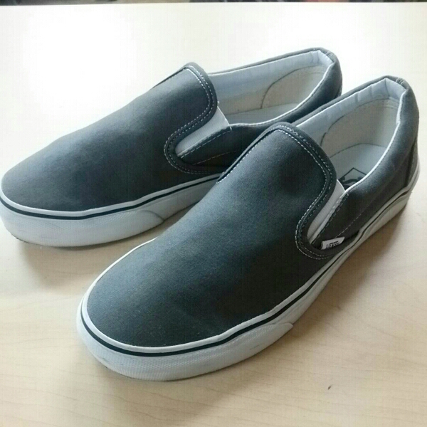 美品 バンズ スリッポン 27.0cm グレー VANS SLIP-ON スニーカー