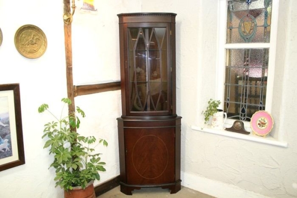 6294 ◆在庫処分セール*即決*コーナーキャビネット*飾り棚*食器棚*ディスプレイ*収納家具*店舗什器*イギリス*英国*アンティーク*家具