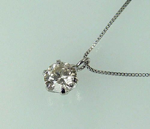 送料無料【鑑別付】プラチナ天然ダイヤモンド0.3ctネックレス